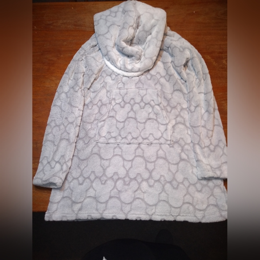 Disney Lounge Hoodie, Grey, Size Medium, Mickey Mouse Pattern, Super Soft